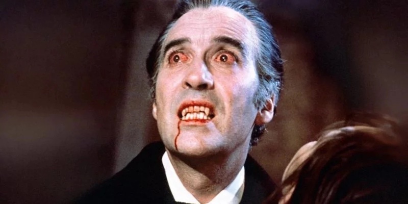 Actor Christopher Lee as Dracula